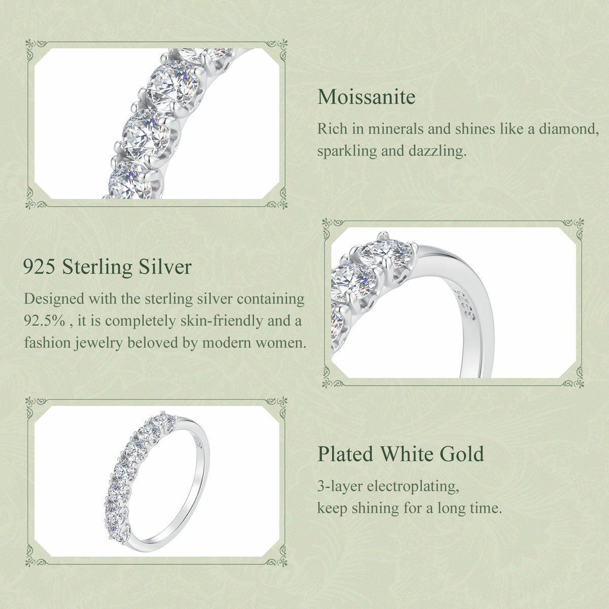 Moissanite Half-Eternity Band