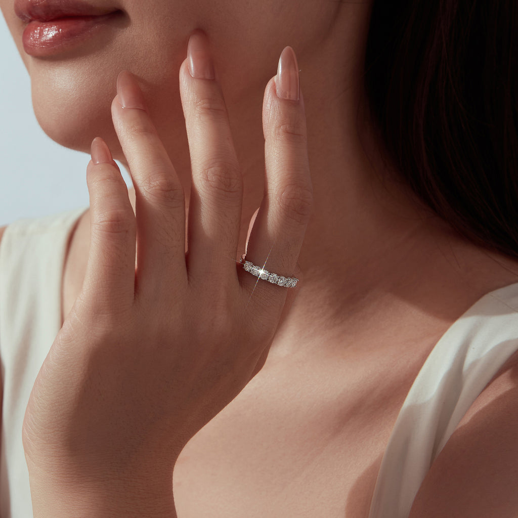 Moissanite Half-Eternity Band