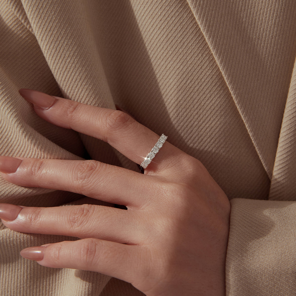 Moissanite Half-Eternity Band