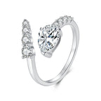 1.5ct Pear Moissanite Open Ring