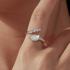 1.5ct Pear Moissanite Open Ring