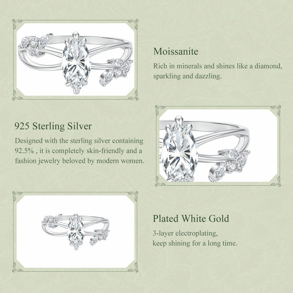 Aurora Vine Marquise Ring