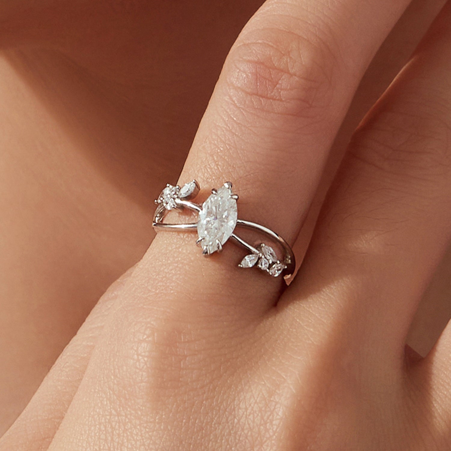 Aurora Vine Marquise Ring