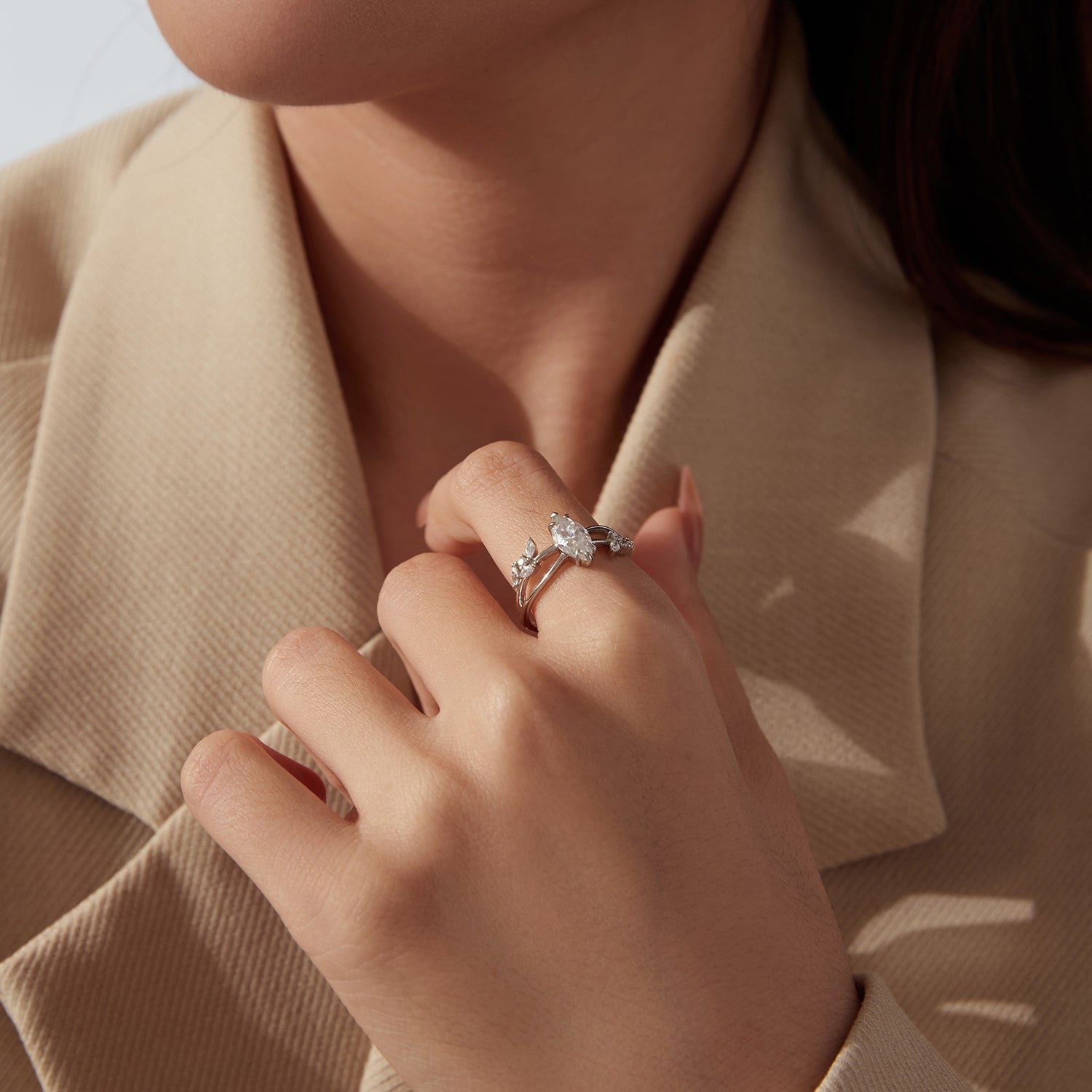 Aurora Vine Marquise Ring