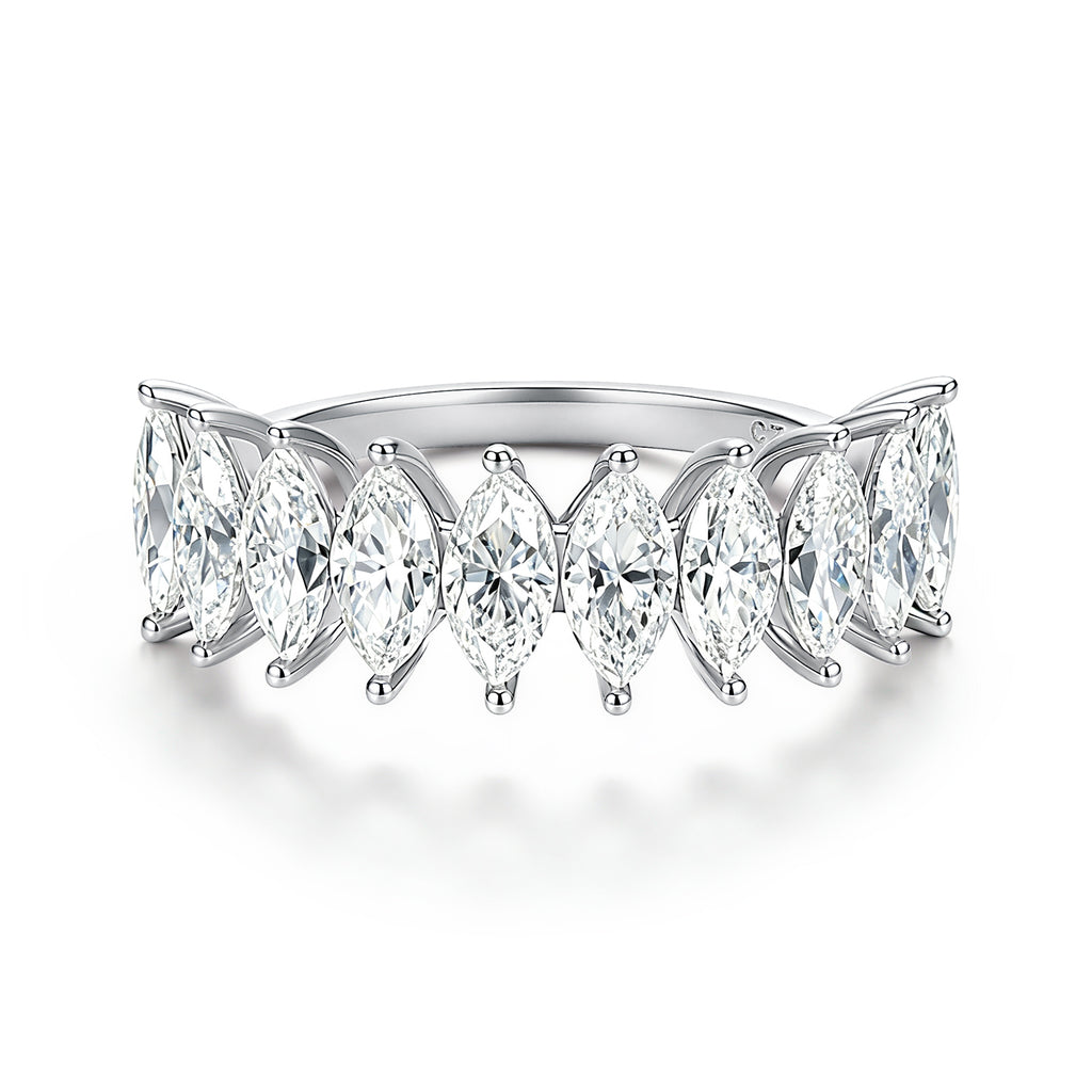 Marquise Moissanite Eternity Band Ring