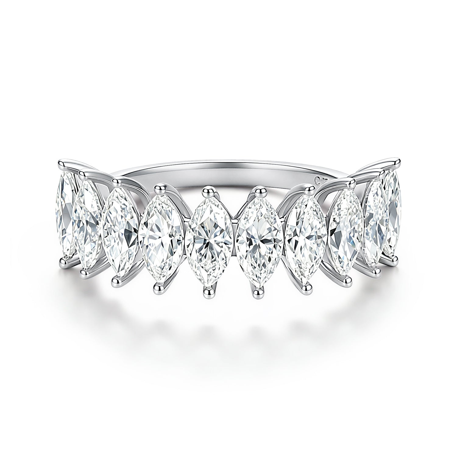 Marquise Moissanite Eternity Band Ring