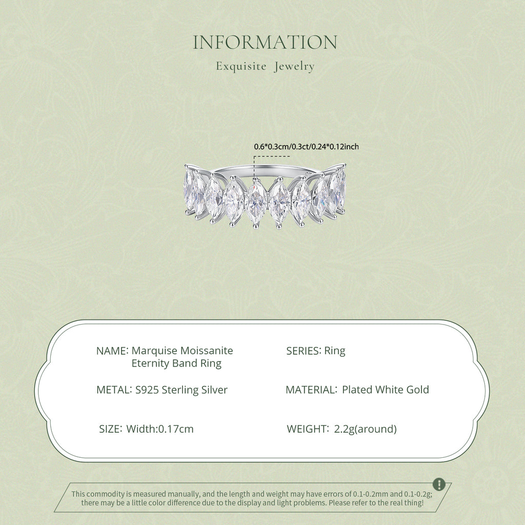 Marquise Moissanite Eternity Band Ring