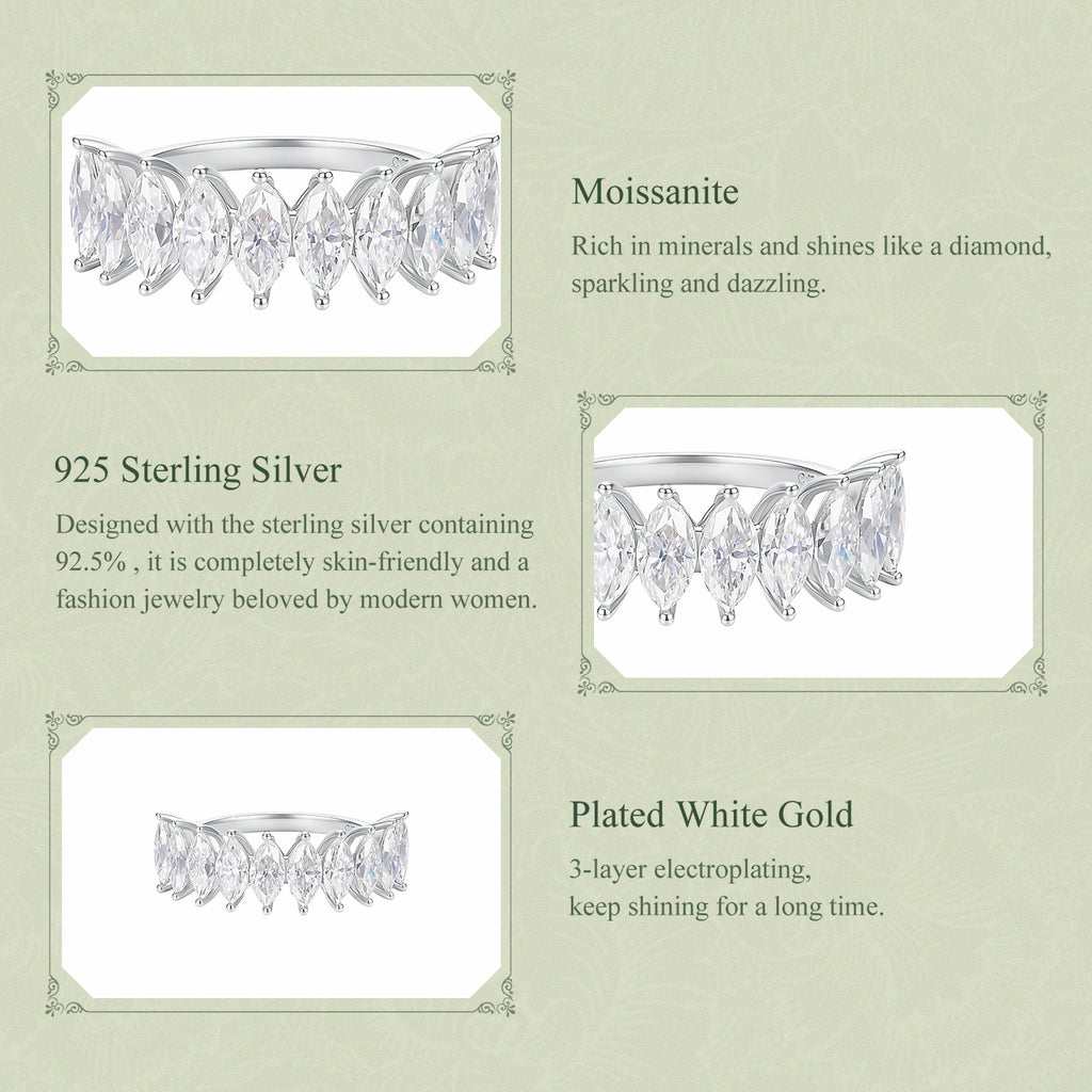 Marquise Moissanite Eternity Band Ring