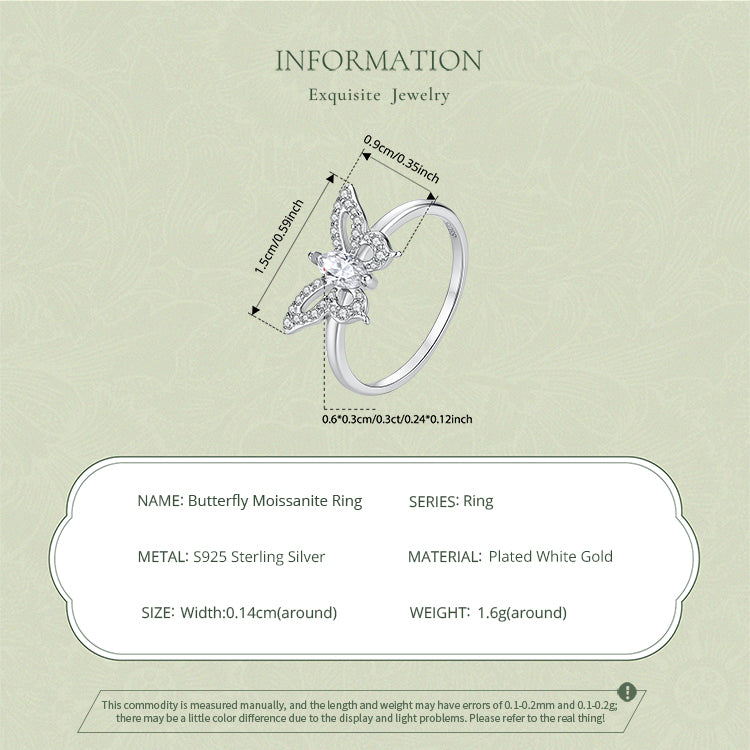 Butterfly Moissanite Ring