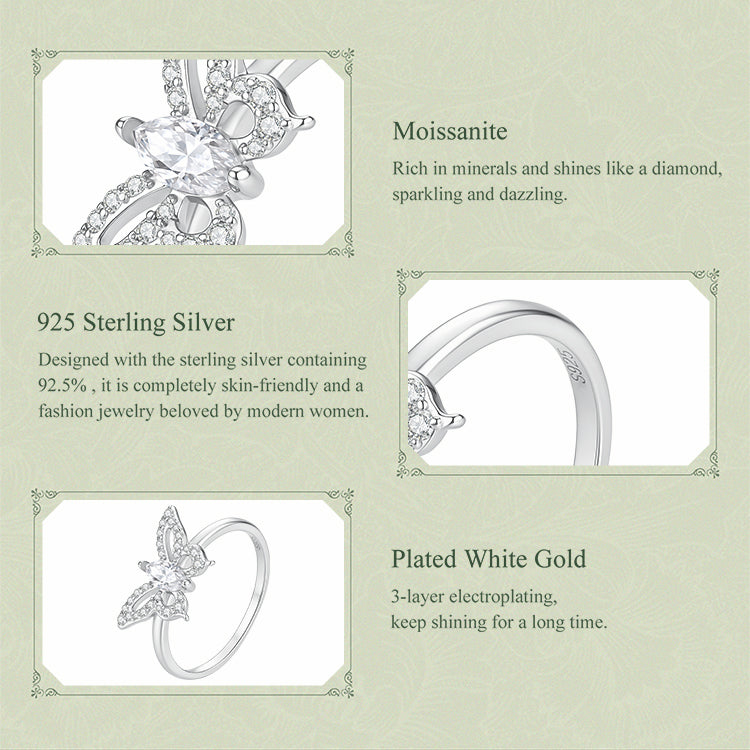 Butterfly Moissanite Ring