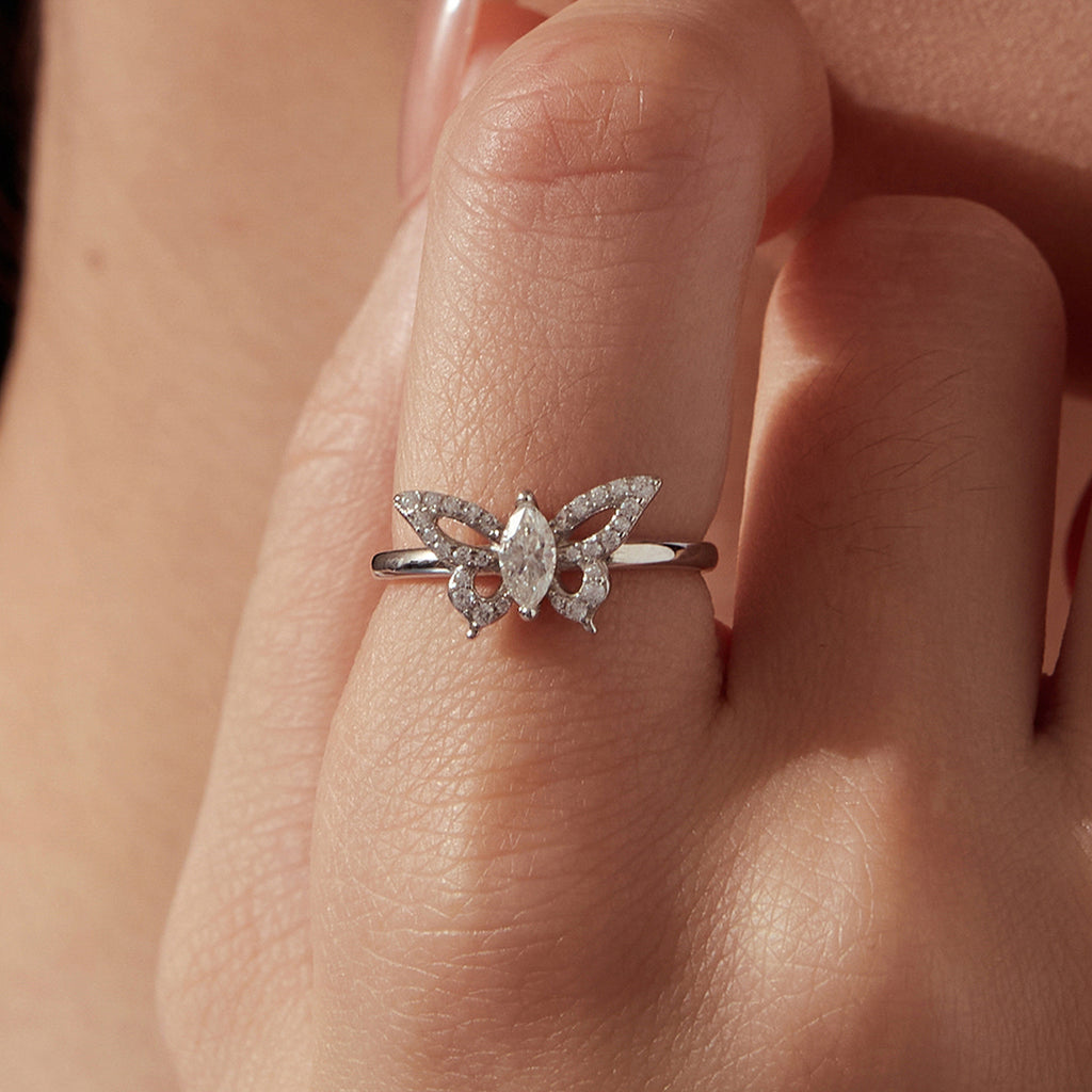 Butterfly Moissanite Ring