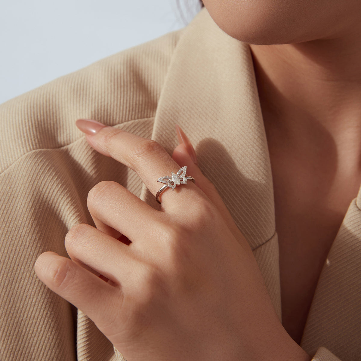 Butterfly Moissanite Ring