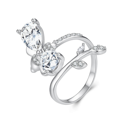 Bee Moissanite Open Ring
