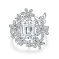 Floral Butterfly Moissanite Ring
