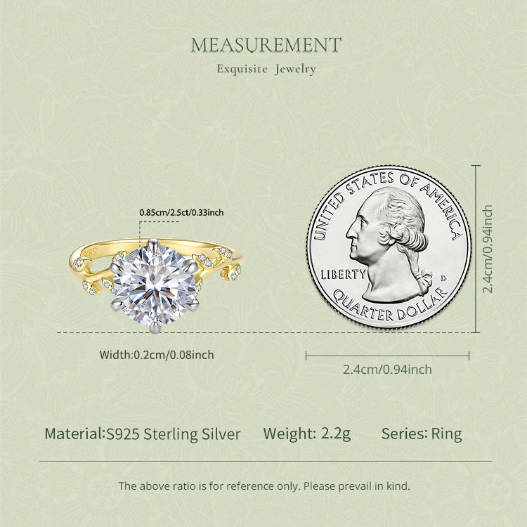 Floral Vine Moissanite Ring