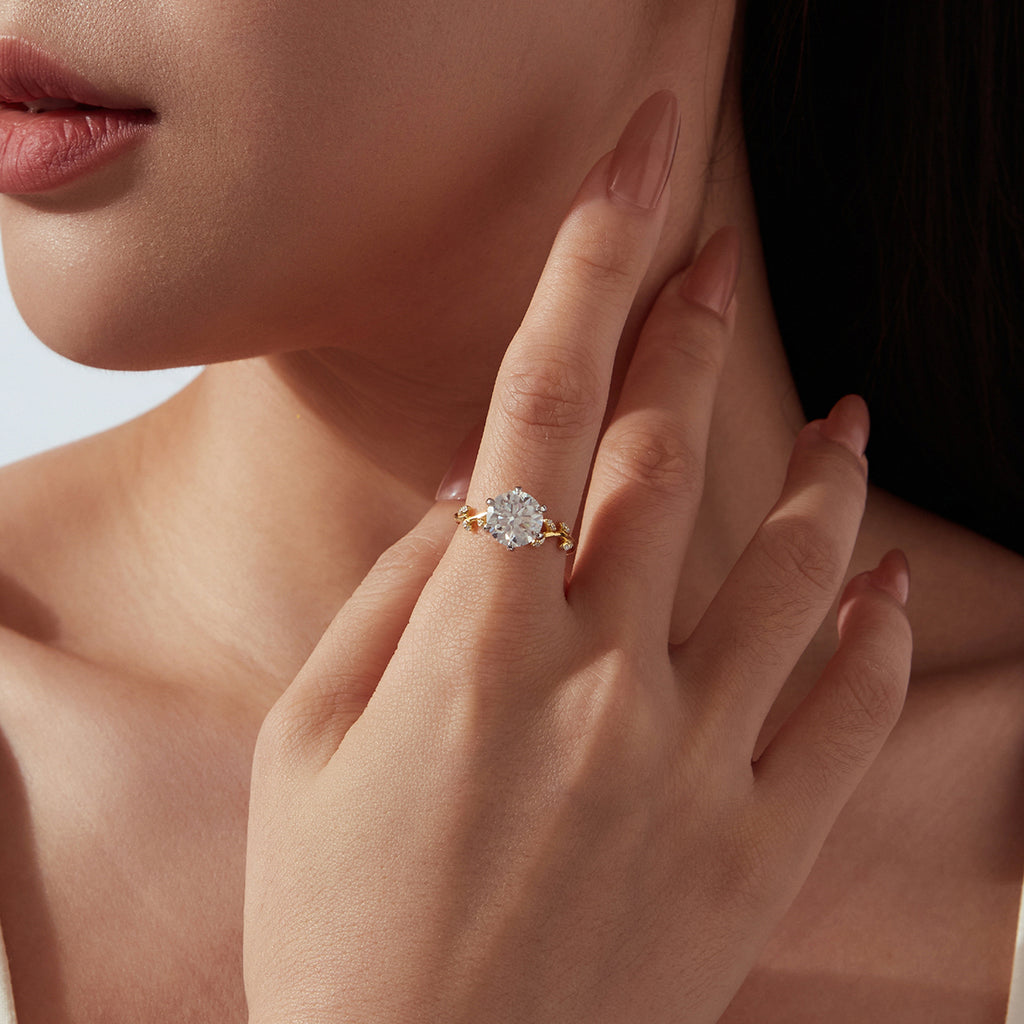 Floral Vine Moissanite Ring