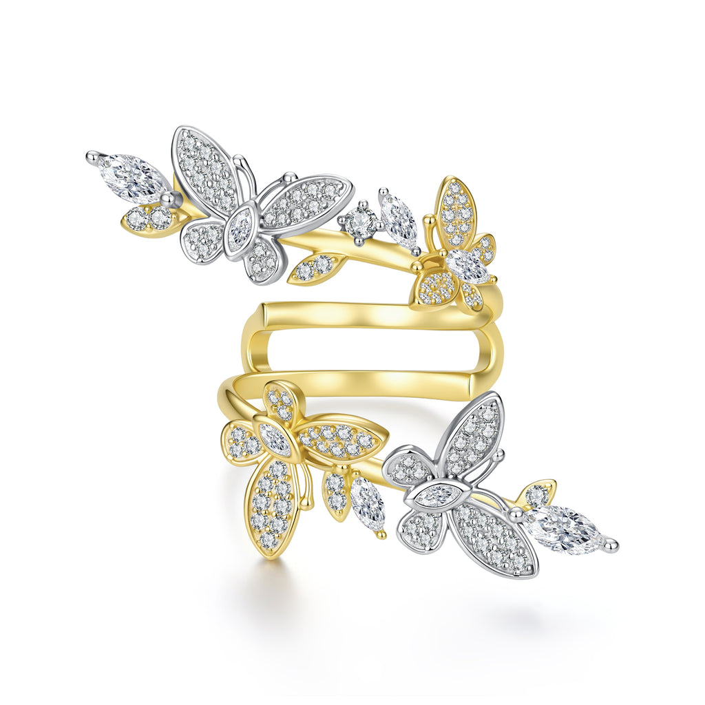 Butterfly Moissanite Open Ring