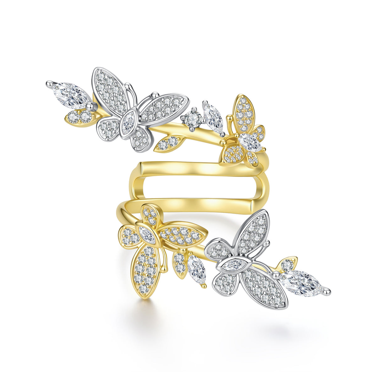 Butterfly Moissanite Open Ring