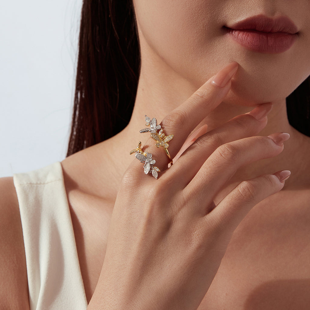 Butterfly Moissanite Open Ring