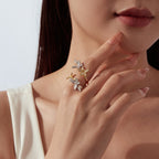Butterfly Moissanite Open Ring