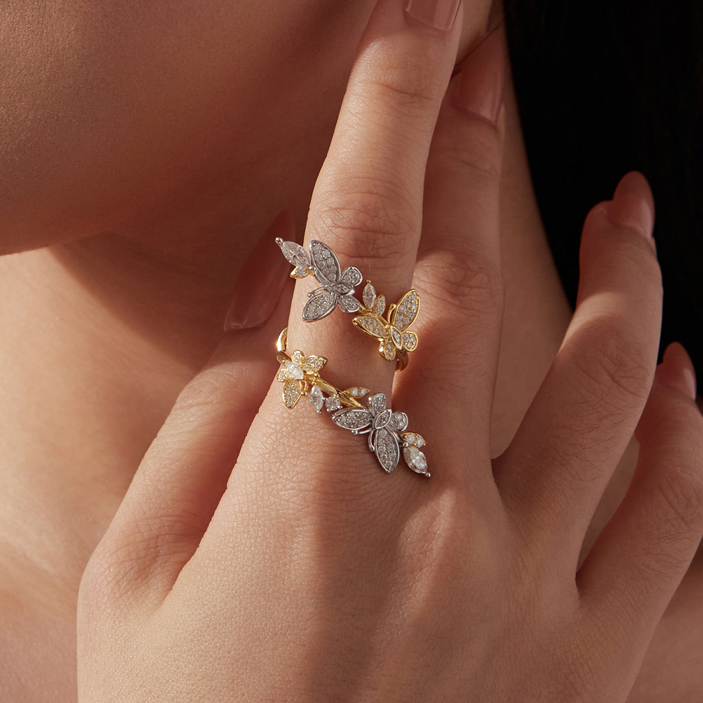 Butterfly Moissanite Open Ring
