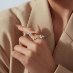Butterfly Moissanite Open Ring