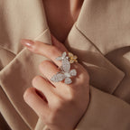 Double-Layer Butterfly Moissanite Ring