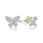 Double-Layer Butterfly Moissanite Ring