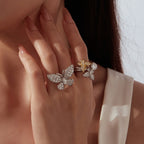 Double-Layer Butterfly Moissanite Ring