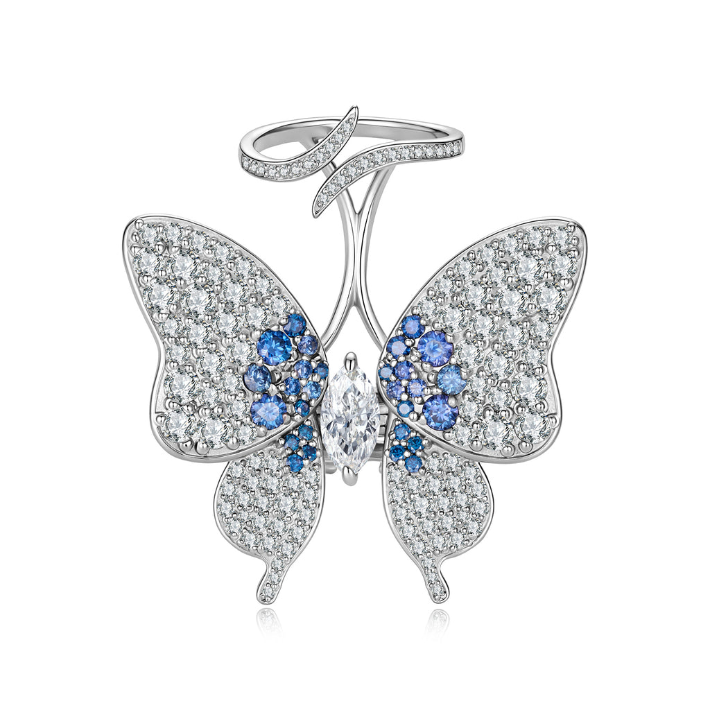 Double-Layer Butterfly Moissanite Ring