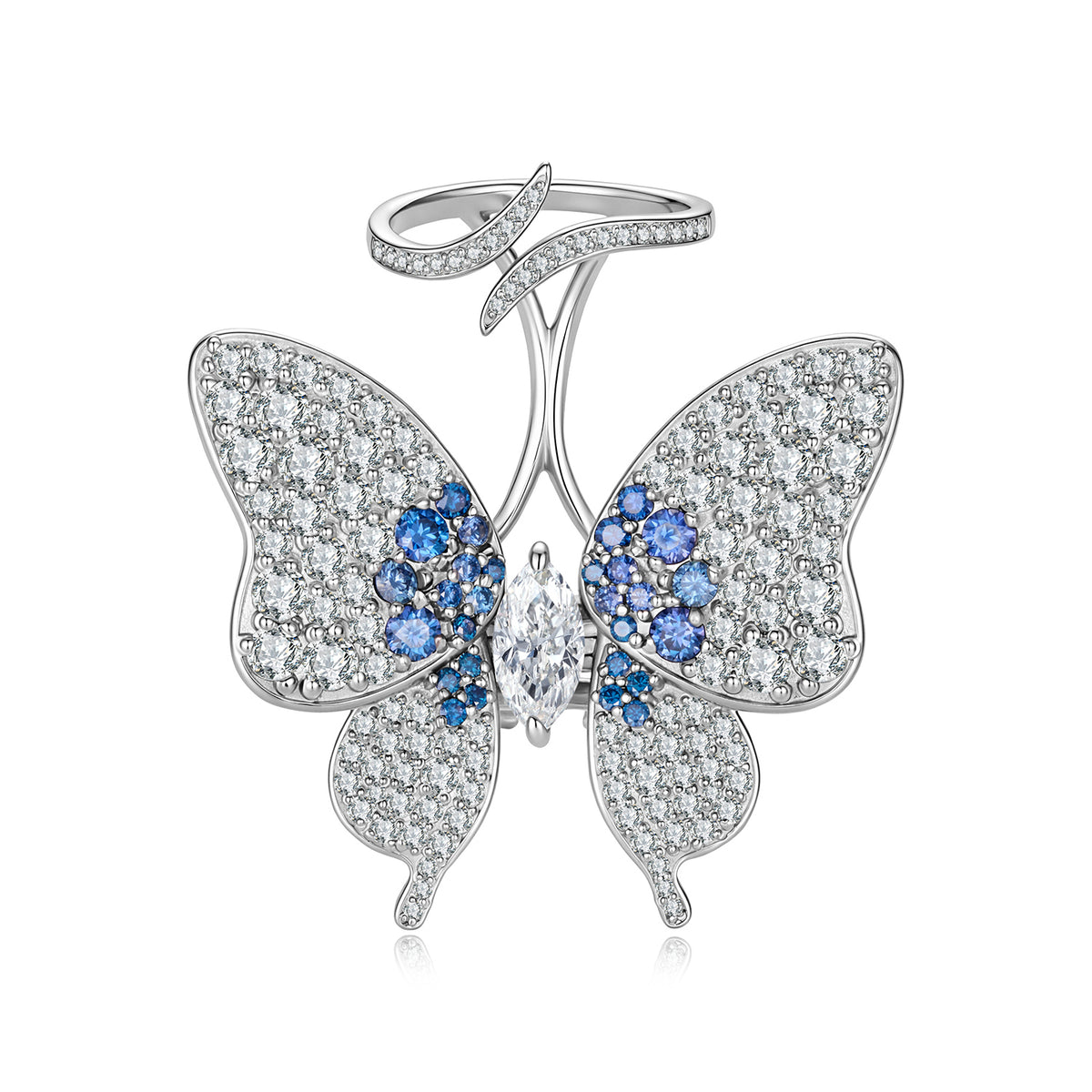 Double-Layer Butterfly Moissanite Ring