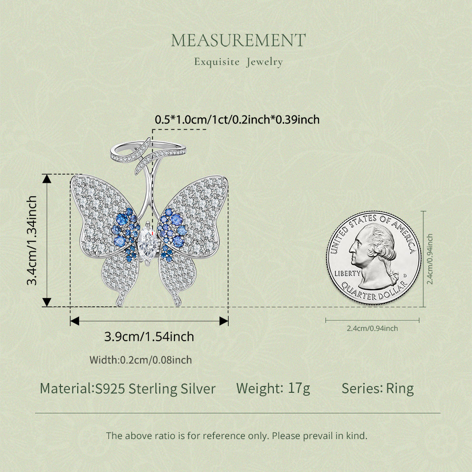 Double-Layer Butterfly Moissanite Ring