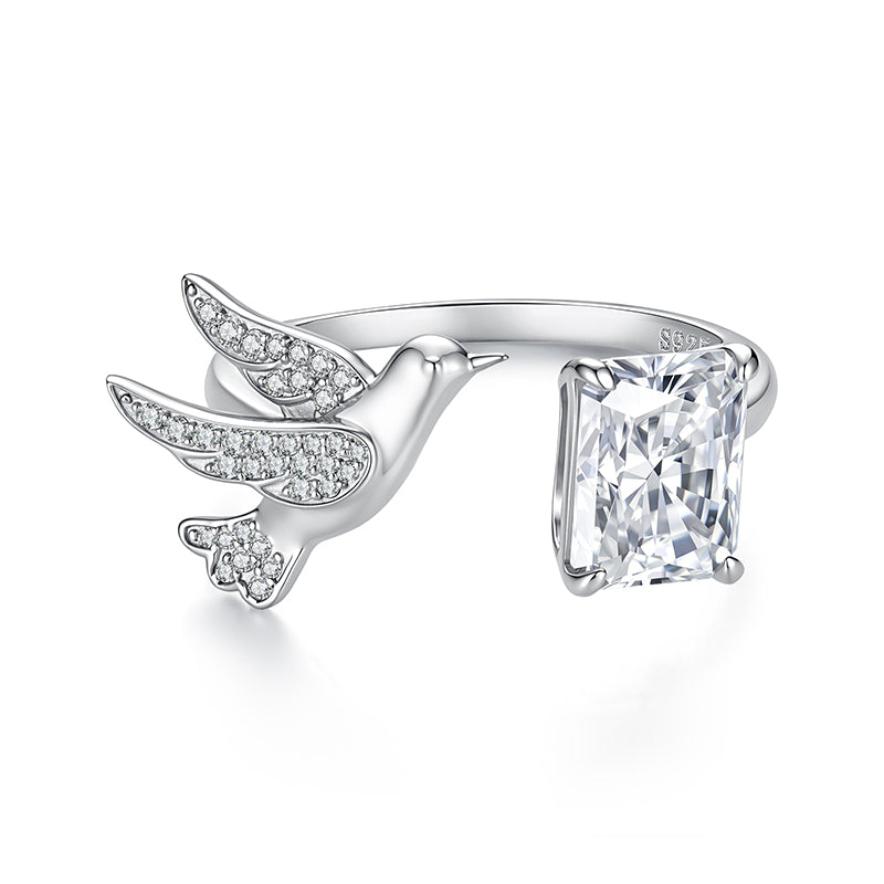 3CT Bird Moissanite Open Ring