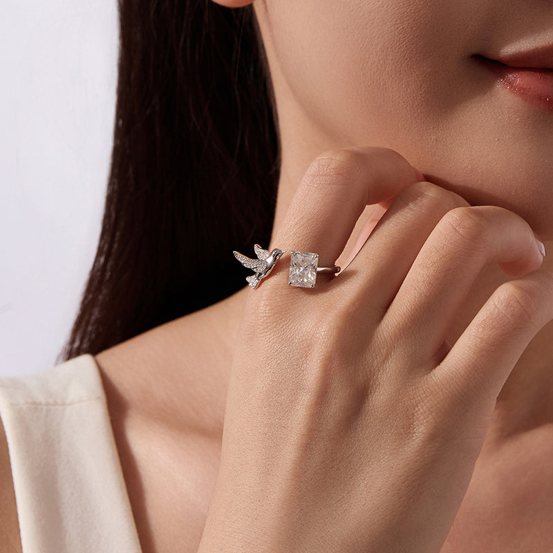 3CT Bird Moissanite Open Ring
