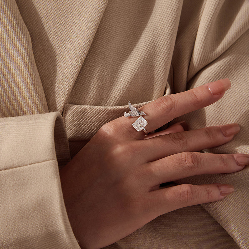 3CT Bird Moissanite Open Ring