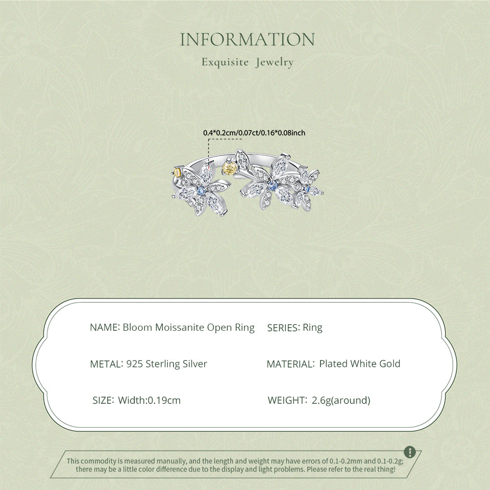 Bloom Moissanite Open Ring