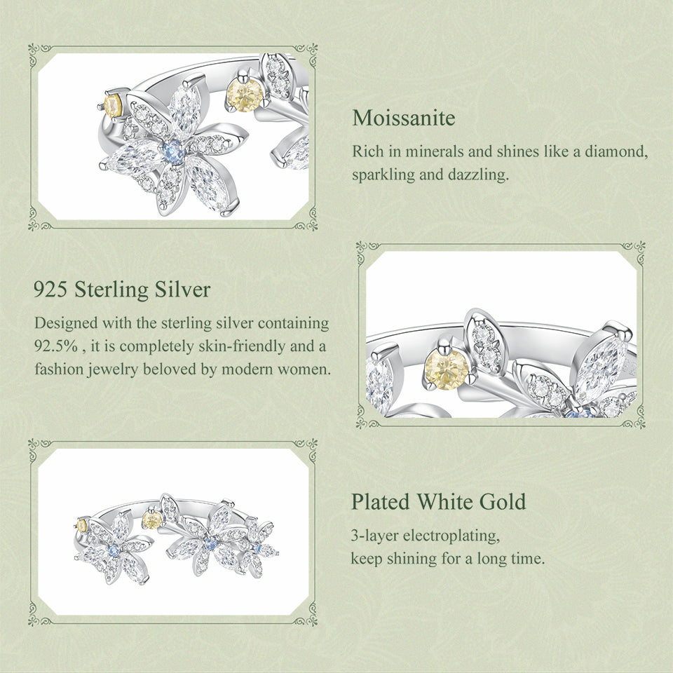Bloom Moissanite Open Ring