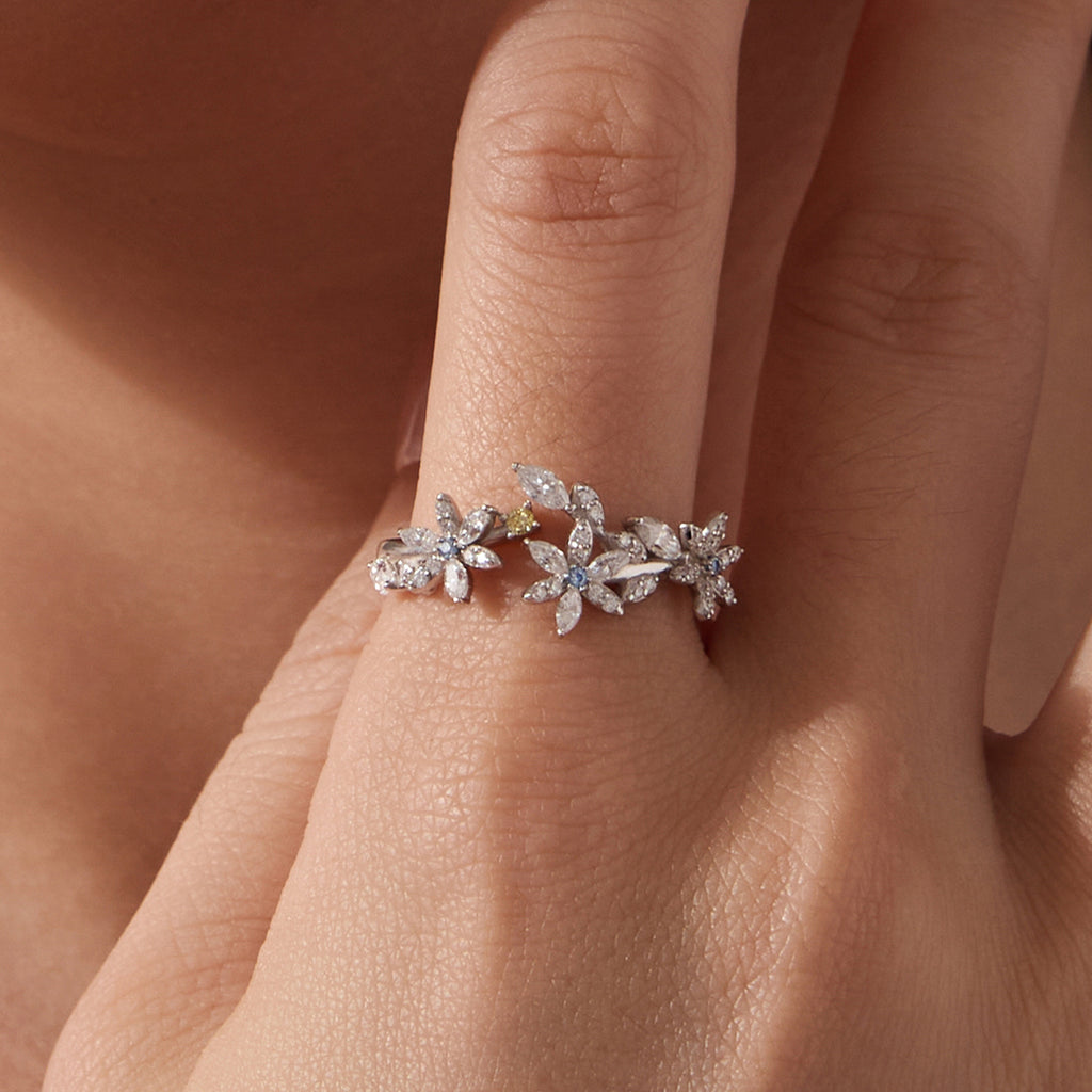 Bloom Moissanite Open Ring