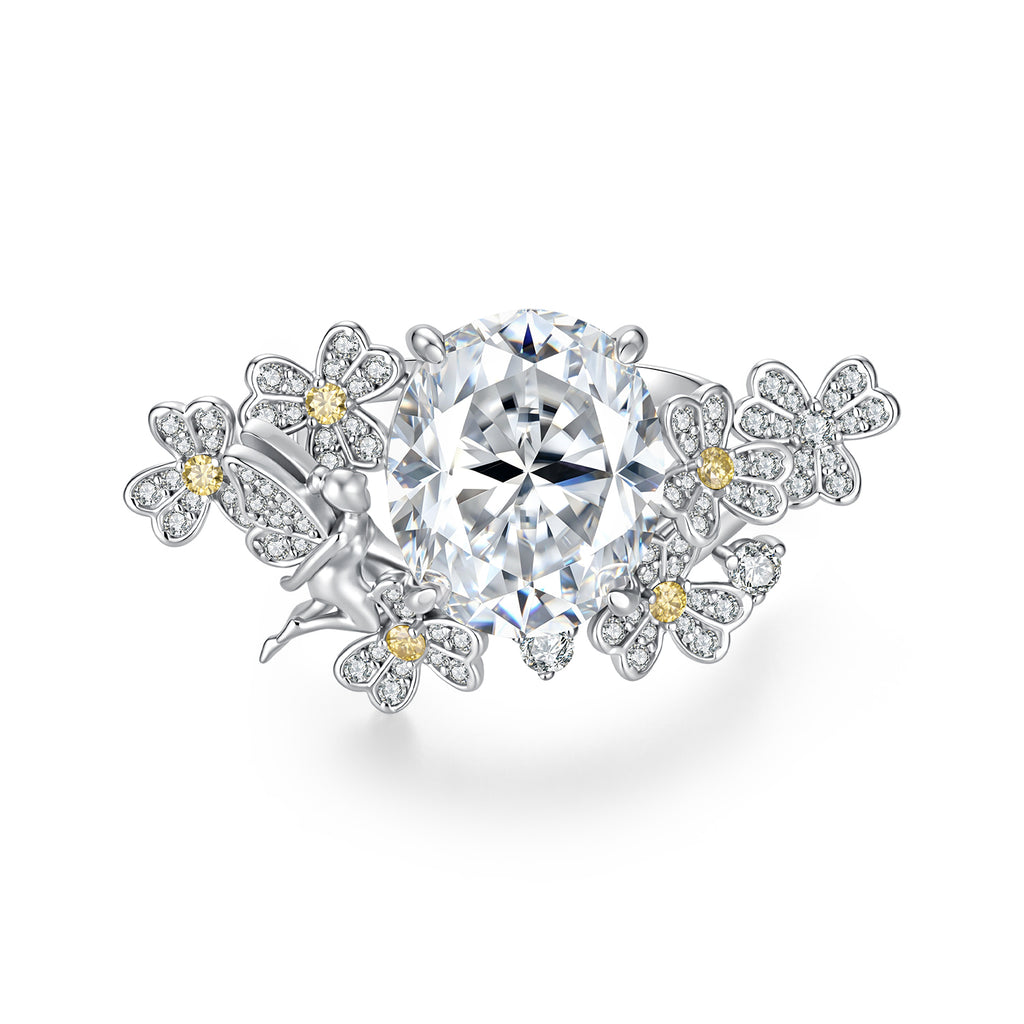 6CT Flower Fairy Moissanite Ring