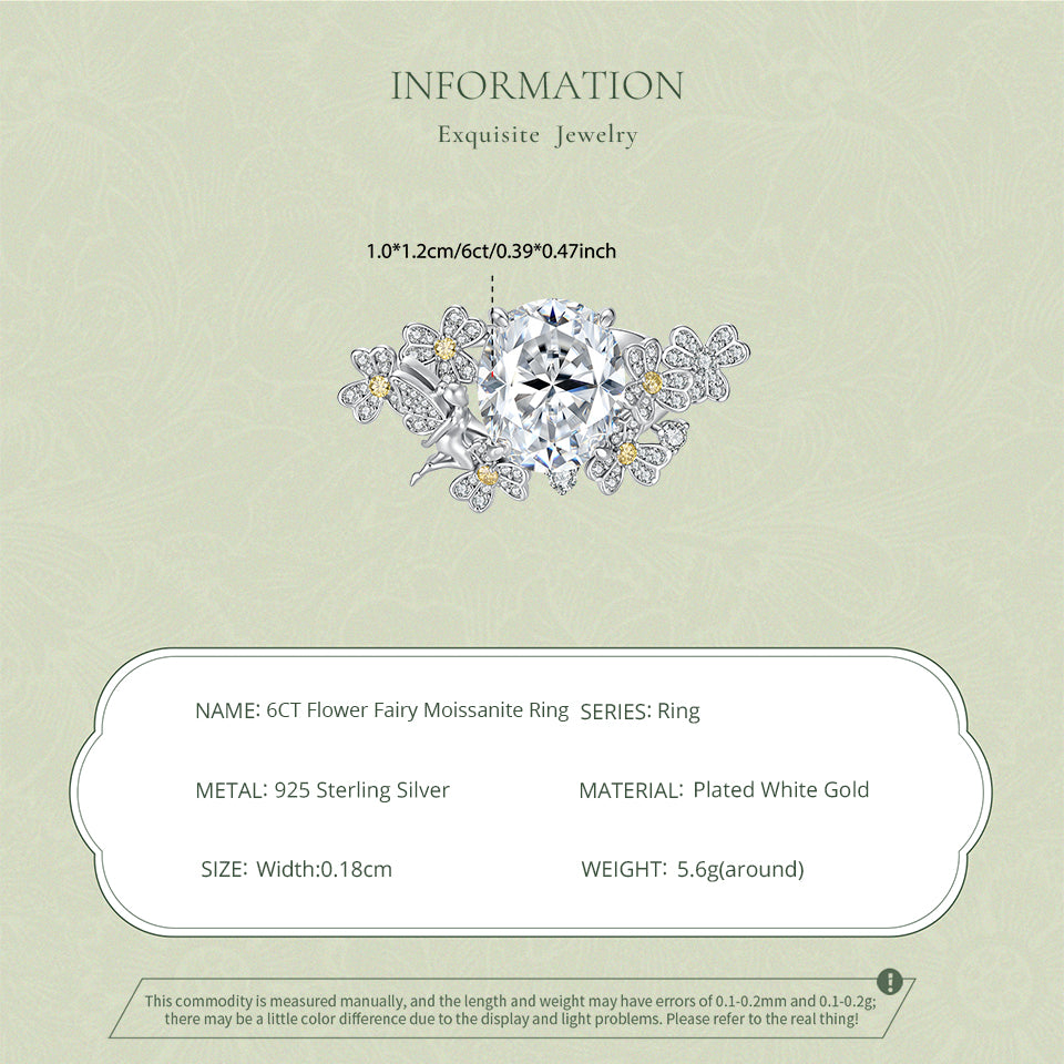 6CT Flower Fairy Moissanite Ring