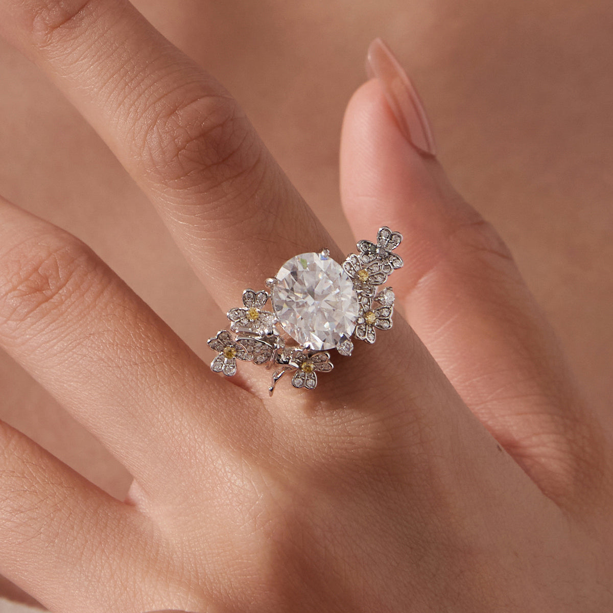 6CT Flower Fairy Moissanite Ring