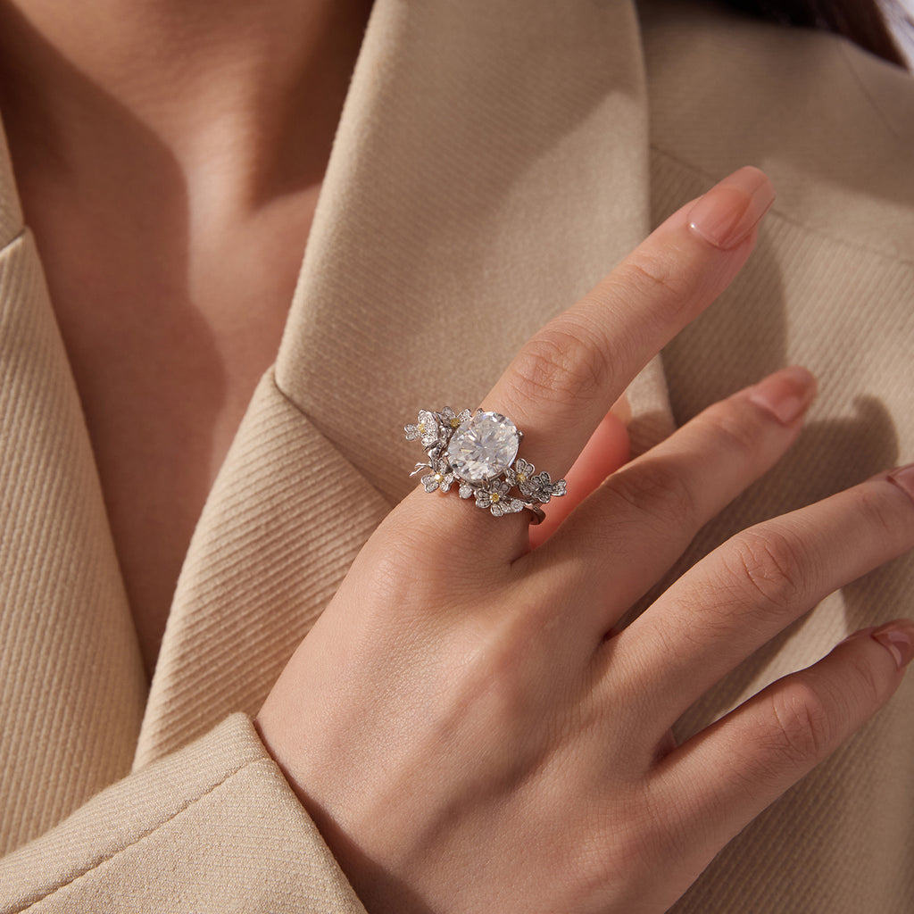 6CT Flower Fairy Moissanite Ring