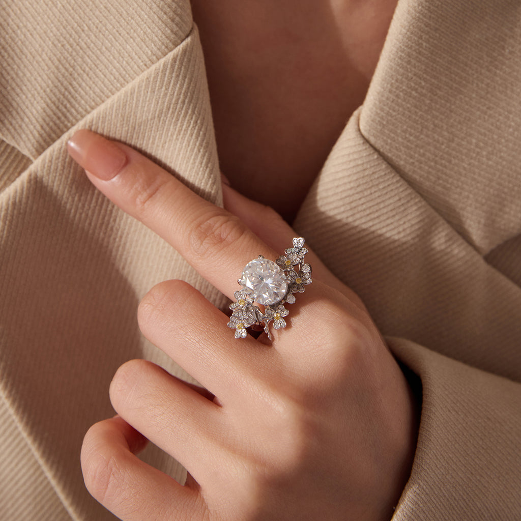 6CT Flower Fairy Moissanite Ring