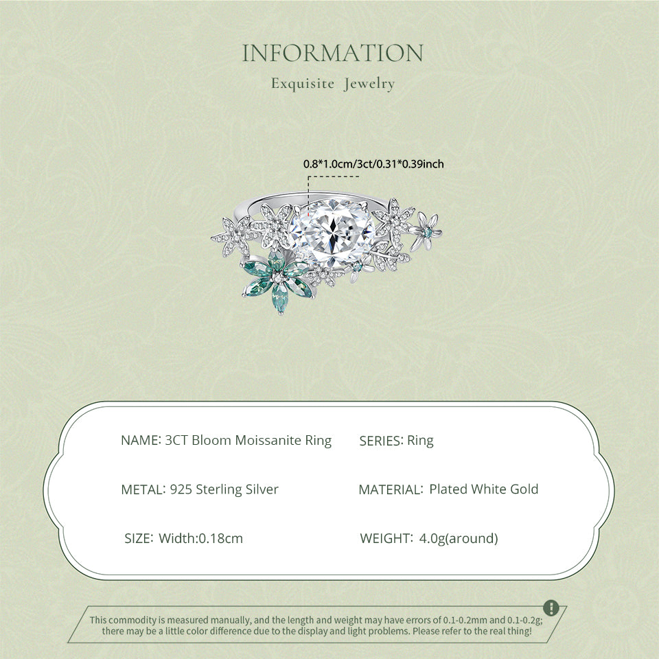 3CT Bloom Moissanite Ring