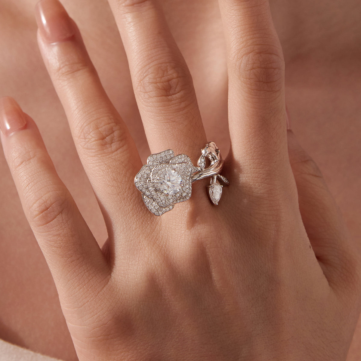 Eternal Crystal Rose Convertible Moissanite Ring