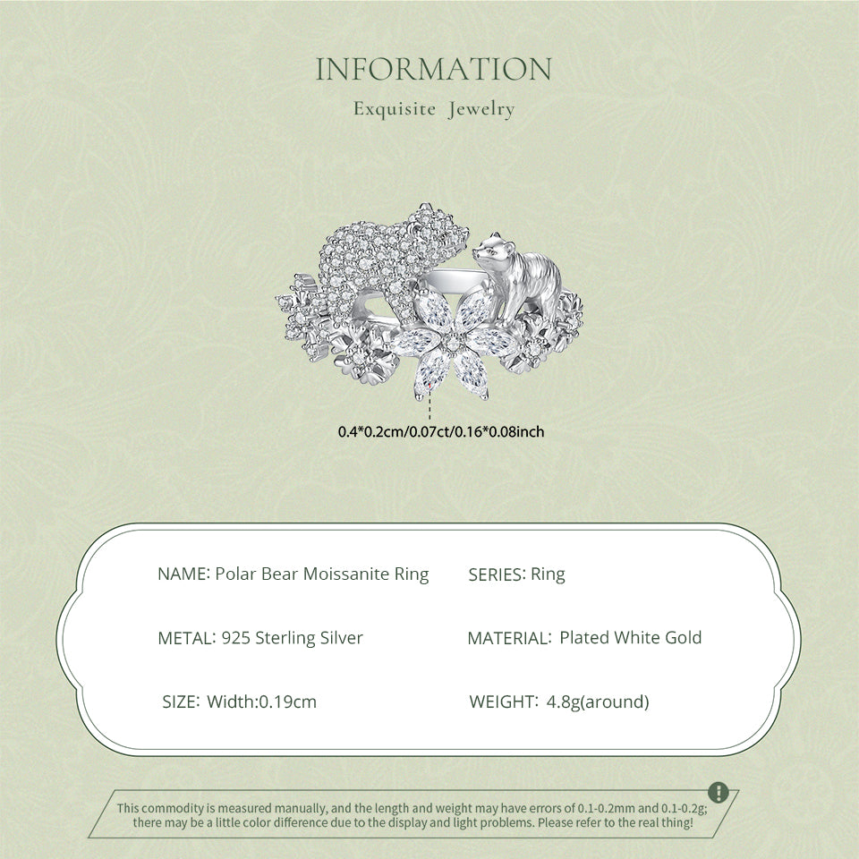 Polar Bear Moissanite Ring