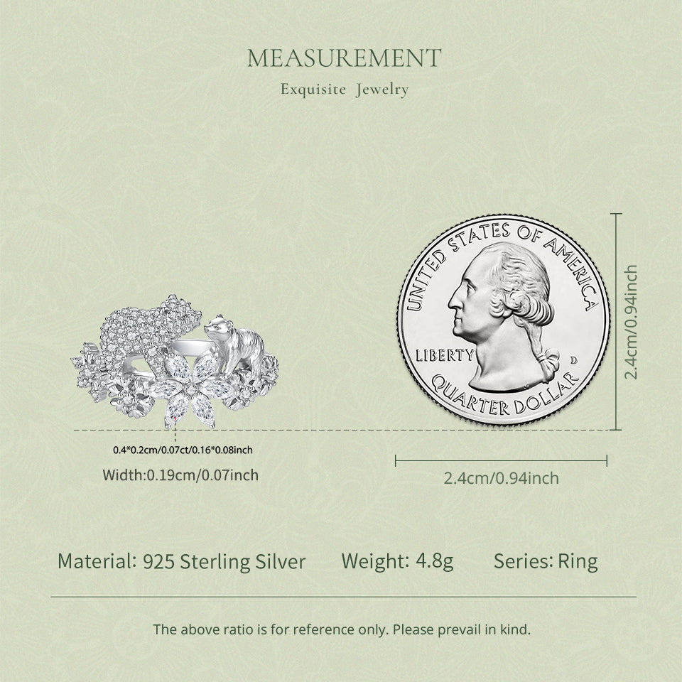 Polar Bear & Bloom Ring Set