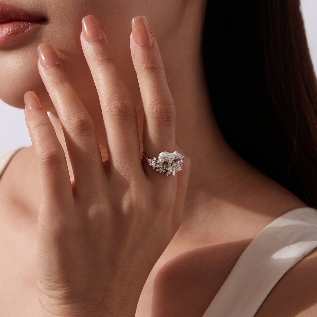 Polar Bear Moissanite Ring
