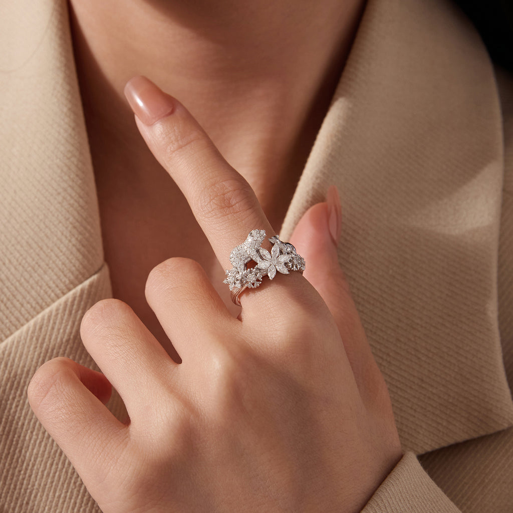 Polar Bear Moissanite Ring