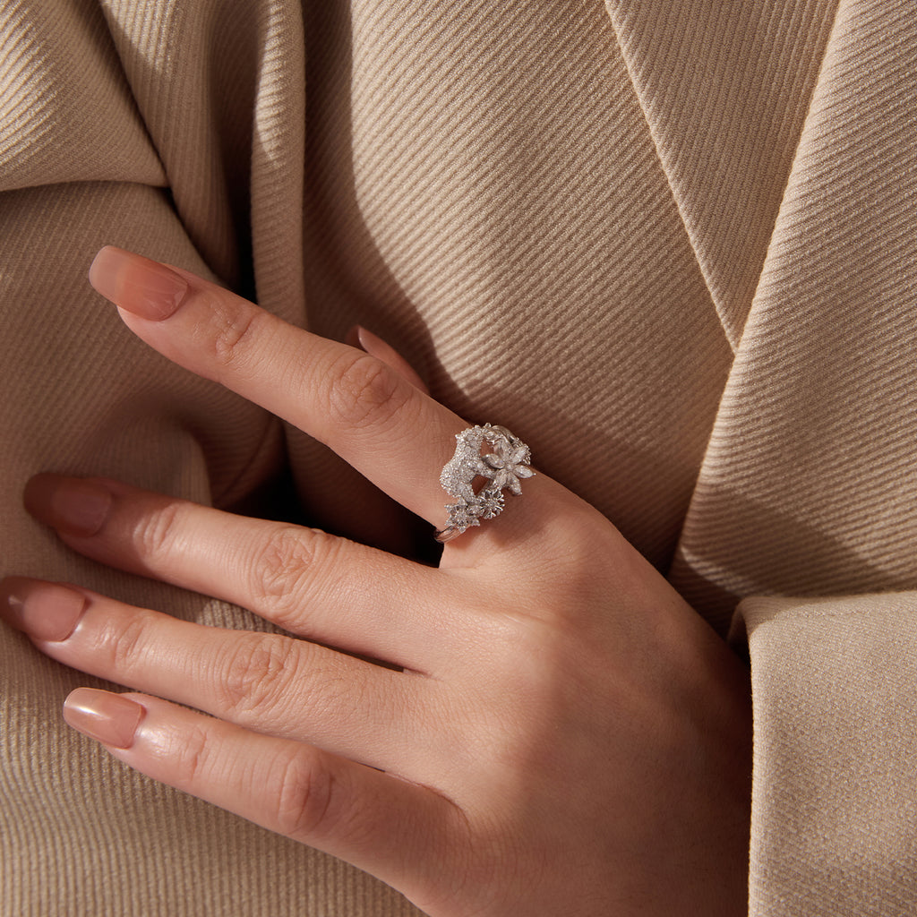 Polar Bear Moissanite Ring